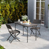 Rattan Garden Dining Table and Chairs Set Folding Camping BBQ Picnic Table Bench