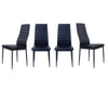 Glass Dining Table and 4 Padded Chairs Set Metal Legs Kitchen Home Furniture