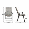 Garden Table Folding Mesh Chair Balcony Coffee Bistro Furniture w/ Umbrella Hole