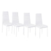 Glass Dining Table and 4 Padded Chairs Set Metal Legs Kitchen Home Furniture