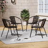 Garden Bistro Furniture Table Rattan Chairs Variable Shape with Umbrella Hole
