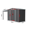 Breeins Metal Garden Shed 8x8ft 10x8ft Tool Shed Extended Shelter & Inside Shelf