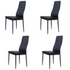 Glass Dining Table Pedestal Round Black 2/4Pcs PU Leather Padded Kitchen Chairs