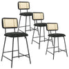 1/2/4/6x Bar Stool Breakfast Kitchen Pub Counter Chair with Backrest Footrest