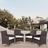 Square Round Rattan Coffee Table with 2/4 Chairs Set Bistro Outdoor Garden Patio