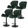 1/2/4/6x Bar Stool Swivel Gas Lift Adjustable Height Barstool with Velvet Padded