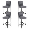 2/4x Bar Stools High Counter Linen padded Chair Pub Kitchen Breakfast Barstool