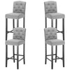2/4x Bar Stools High Counter Linen padded Chair Pub Kitchen Breakfast Barstool