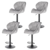 1/2/4/6x Bar Stool Swivel Gas Lift Adjustable Height Barstool with Velvet Padded