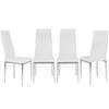 Rectangular Glass Dining Room Set with PU Chairs Kitchen Table and Chairs Set