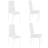 Glass Dining Table Pedestal Round Black 2/4Pcs PU Leather Padded Kitchen Chairs