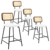1/2/4/6x Bar Stool Breakfast Kitchen Pub Counter Chair with Backrest Footrest