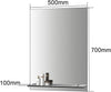 Frameless Bathroom Mirror with Glass Shelf Large Hanging Wall Rectangle Vanity