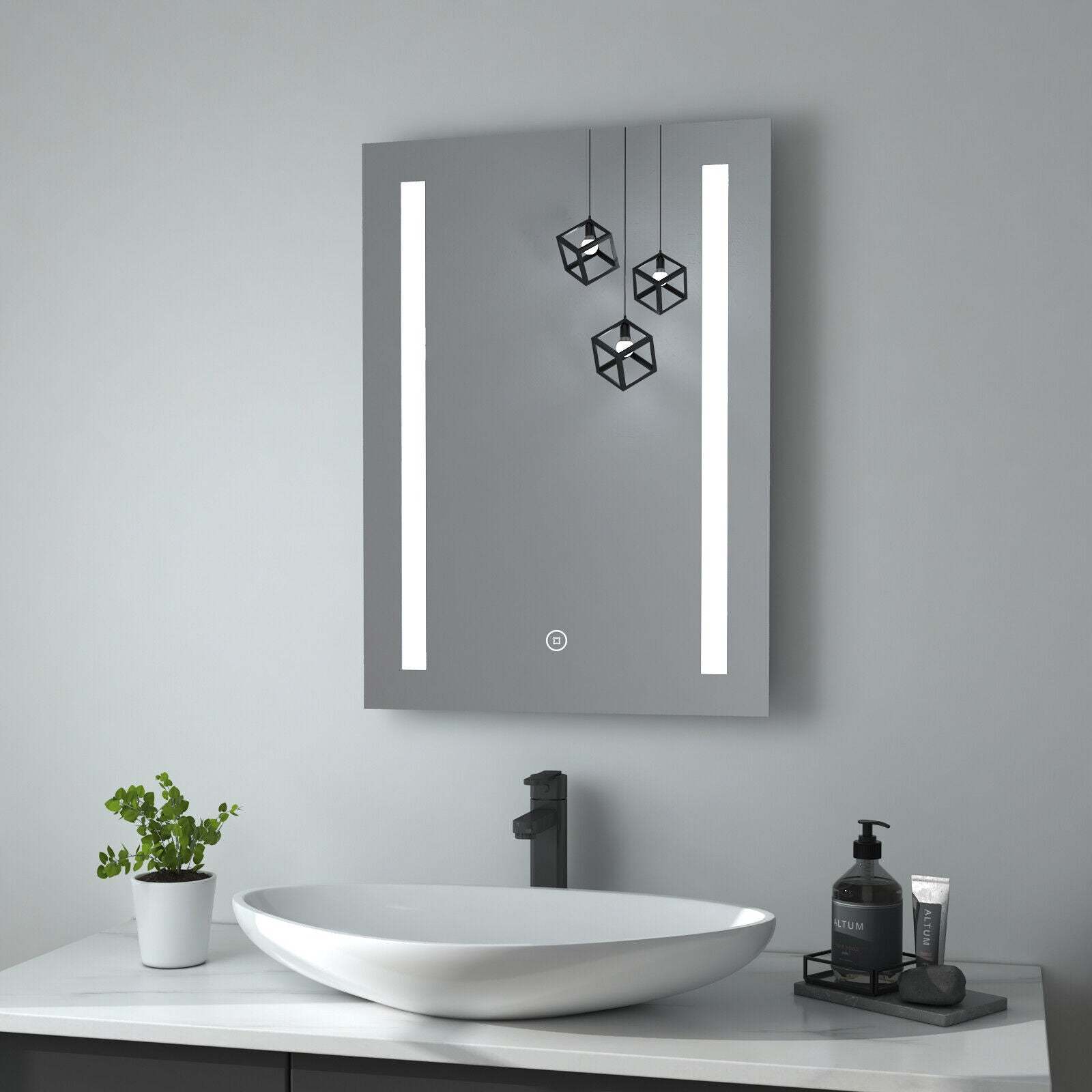LED Bathroom Mirror Light Illuminated With Demister/ Touch Sensor/ Shaver socket