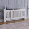 White Radiator Cover MDF Small Large Modern Wood Slat Grill Cabinet Furniture