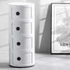 Round ABS Cylinder Cabinet Cupboard Drawer Storage Unit Bathroom Bedroom Stand