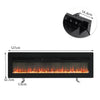 40/50/60" LED Electric Mounted Recessed Fireplace Heater Wall Fire Metal Stand