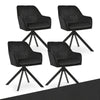 Dining Chairs Set of 2/4/6 Upholstered Swivel Dining Chair Velvet Black
