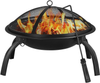 Outdoor Fire Pit Steel Metal Bowl Wood Burning Patio Heater Garden Camping Black