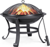 Outdoor Fire Pit Steel Metal Bowl Wood Burning Patio Heater Garden Camping Black