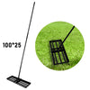 Lawn Leveling Rake 100cm x 25cm Level Lawn Tool with 79" Steel Extended Handle