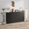 Radiator Cover Vertical Slat Modern Stylish MDF Wood White Black Cabinet Shelf