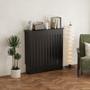 Radiator Cover Vertical Slat Modern Stylish MDF Wood White Black Cabinet Shelf
