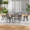 Garden Table Folding Mesh Chair Balcony Coffee Bistro Furniture w/ Umbrella Hole