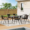Garden Bistro Furniture Table Rattan Chairs Variable Shape with Umbrella Hole