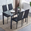 5Pcs Dining Set Rectangle Glass Dining Table+ 2/4 Dining Chairs Home