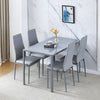 5Pcs Dining Set Rectangle Glass Dining Table+ 2/4 Dining Chairs Home