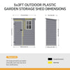 16x8 12x8 8x8FT Plastic Garden Tool Storage Shed Outdoor Lockable Bike Bin House