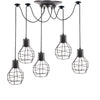 3/5/6 Industrial Metal Cage Spider Lamp Light Fitting Ceiling Chandelier Pendant