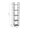 2/3/4/5 Shelf Metal Framed Wooden Bookcase Industrial Modern Bookshelf Display