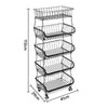 2/3/4/6 Tier Fruit Trolly Basket Rack Kitchen Storage Vegetable cart With Wheels