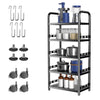 Metal Kitchen Trolley Shelving Rotating Storage Cart Mobile Shelving Rack Black