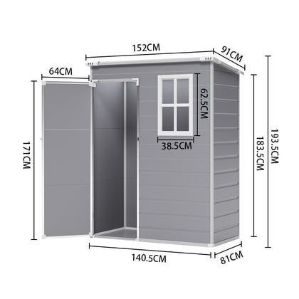 6x4.5 5x4ft Outdoor Large Shed Plastic Garden Tools Bike Storage Shed House UK