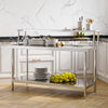Stainless Steel Commercial Catering Table Work Bench Kitchen Food Shelf Storage