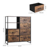 Industrial Rustic Wood Storage Cabinet Fabric Chest Of Drawer Bedroom Dresser