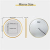 60/80CM Gold Aluminum Framed Led Bathroom Mirror Anti-fog Vanity Mirror Dimmable