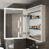 Large Illuminated LED Bathroom Mirror Cabinet Demister Sleek Aluminum Frame Unit