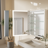 Double-side LED Illuminated Bathroom Mirror Cabinet Storage Shelf Anti-fog Touch