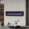 Electric Wall Mounted LED Fireplace 9 Color Wall Inset Into Fire 40 50 60" Timer