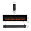 60 Inch Electric Wall Mounted Inset 9 Flames LED Fireplace Heater Crystal Effect