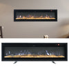 Electric Wall Mounted LED Fireplace 9 Color Wall Inset Into Fire 40 50 60" Timer