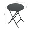 Black Gloss Glass Top Garden Table Outdoor Patio Bistro Coffee Table Metal Frame
