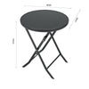 Folding Glass Table Top Round Table Coffee Seat Back Chair Outdoor Furniture Set