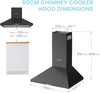 COMFEE' 60/90 cm Extractor Hood Wall Mounted Range Hood with LED&Carbon Filters