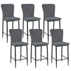 Set of 2/4/6 Bar Stools Velvet Breakfast Bar Chairs Kitchen Office Restaurant