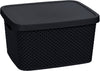 Small Large Plastic Storage Box with Lid Kitchen Home Office Basket Container